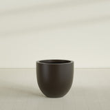 Alzira Bowl Planter in Matte Dark Brown, 30"D × 28"H, shown empty