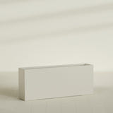 Hollywood Narrow Rectangular Planter in Satin Beige, 60"L × 12"D × 24"H, shown empty