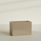 Brisbane Rectangular Planter in Gloss Metallic Gold, 48"L × 24"D × 32"H, shown empty