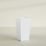 Toulan Tapered Square Planter in Matte Bright White, 18"W × 36"H, shown empty