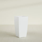 Toulan Tapered Square Planter in Matte Bright White, 18"W × 36"H, shown empty