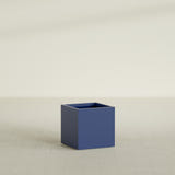 Montroy Cube Planter in Matte Cobalt Blue, 24", shown empty