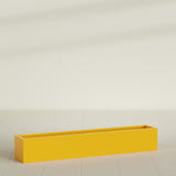 Monaco Rectangle Planter in Gloss Saffron, 44"L, shown empty