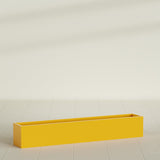 Monaco Rectangle Planter in Gloss Saffron, 44"L, shown empty