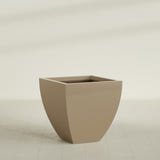 Lima Tapered Square Planter in Gloss Metallic Gold, 30", shown empty