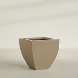 Lima Tapered Square Planter in Gloss Metallic Gold, 30", shown empty