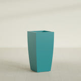 Toulan Tapered Square Planter in Satin Seafoam Green, 18"W × 36"H, shown empty