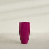 San Jose Tall Fluted Planter in Gloss Eggplant, 22"D × 40"H, shown empty