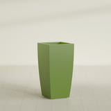 Toulan Tapered Square Planter in Satin Green, 18"W × 36"H, shown empty