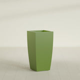 Toulan Tapered Square Planter in Satin Green, 18"W × 36"H, shown empty
