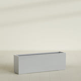 Tolga Rectangular Planter in Metallic Silver, 72"L × 16"D × 24"H, shown empty