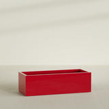 Torino Wide Rectangular Planter in Gloss Red, 60"L × 24"D × 18"H, shown empty
