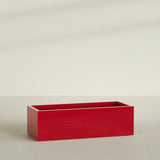 Torino Wide Rectangular Planter in Gloss Red, 60"L × 24"D × 18"H, shown empty