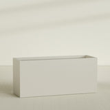 Brisbane Rectangular Planter in Satin Beige, 72"L × 24"D × 32"H, shown empty