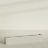 Monaco Rectangle Planter in Satin Beige, 44"L, shown empty