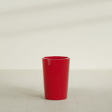 Tegel Round Tapered Planter in Gloss Red, 18"D × 26"H, shown empty