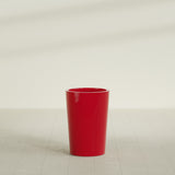 Tegel Round Tapered Planter in Gloss Red, 18"D × 26"H, shown empty