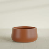 Short Hayden Bowl Planter in Matte Terra Cotta, 20"D × 10"H, shown empty