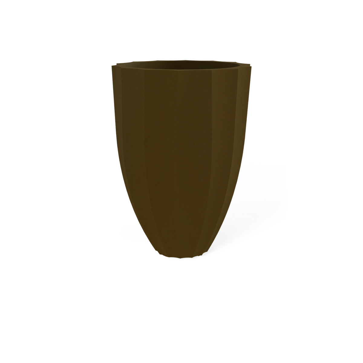 Alicante fluted fiberglass planter in Gloss Eggplant