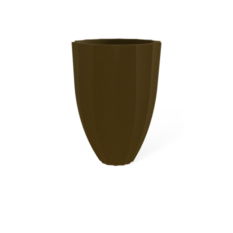 Alicante fluted fiberglass planter in Gloss Eggplant