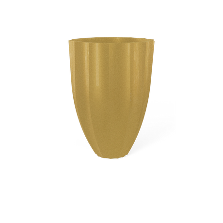 Alicante fluted fiberglass planter in Gloss Metallic Gold