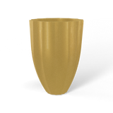 Alicante fluted fiberglass planter in Gloss Metallic Gold, studio render