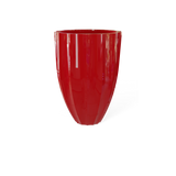 Alicante fluted fiberglass planter in Gloss Red