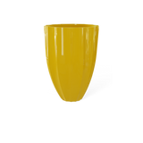 Alicante fluted fiberglass planter in Gloss Saffron