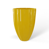 Alicante fluted fiberglass planter in Gloss Saffron, studio render