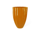 Alicante fluted fiberglass planter in Gloss Tangerine