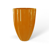 Alicante fluted fiberglass planter in Gloss Tangerine, studio render