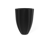 Alicante fluted fiberglass planter in Matte Black