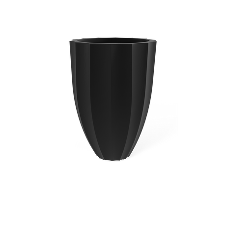 Alicante fluted fiberglass planter in Matte Black