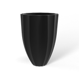 Alicante fluted fiberglass planter in Matte Black, studio render