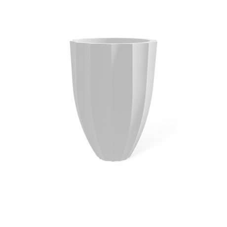 Alicante fluted fiberglass planter in Matte Bright White
