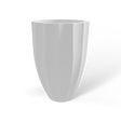 Alicante fluted fiberglass planter in Matte Bright White, studio render