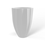 Alicante fluted fiberglass planter in Matte Bright White, studio render