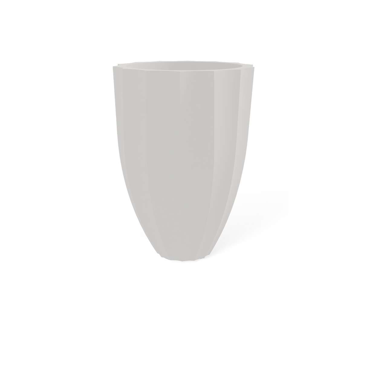 Alicante fluted fiberglass planter in Matte Cement Grey