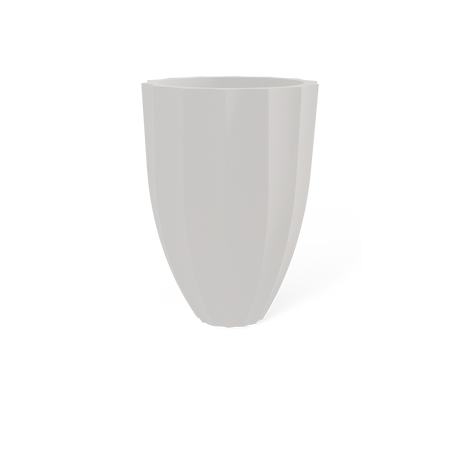 Alicante fluted fiberglass planter in Matte Cement Grey
