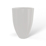 Alicante fluted fiberglass planter in Matte Cement Grey, studio render