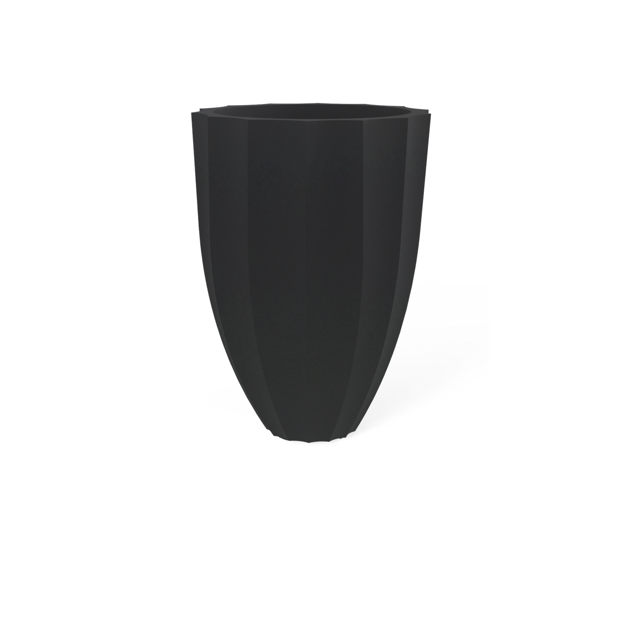 Alicante fluted fiberglass planter in Matte Charcoal