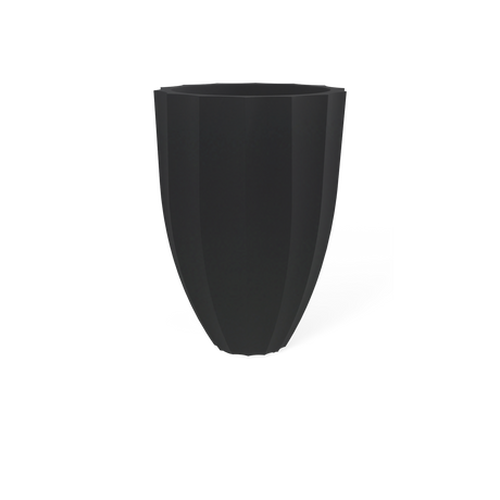 Alicante fluted fiberglass planter in Matte Charcoal