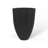 Alicante fluted fiberglass planter in Matte Charcoal, studio render