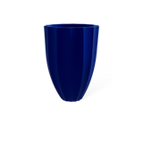 Alicante fluted fiberglass planter in Matte Cobalt Blue