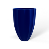Alicante fluted fiberglass planter in Matte Cobalt Blue, studio render