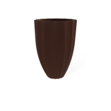 Alicante fluted fiberglass planter in Matte Dark Brown