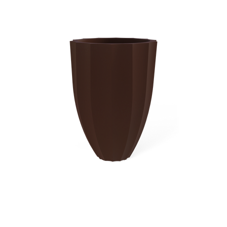 Alicante fluted fiberglass planter in Matte Dark Brown