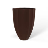Alicante fluted fiberglass planter in Matte Dark Brown, studio render