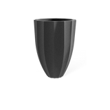 Alicante fluted fiberglass planter in Matte Gunmetal