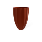 Alicante fluted fiberglass planter in Matte Terra Cotta